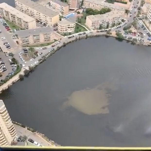 Así se ve desde el aire la mancha negra que está matando a los peces en el Mar Menor