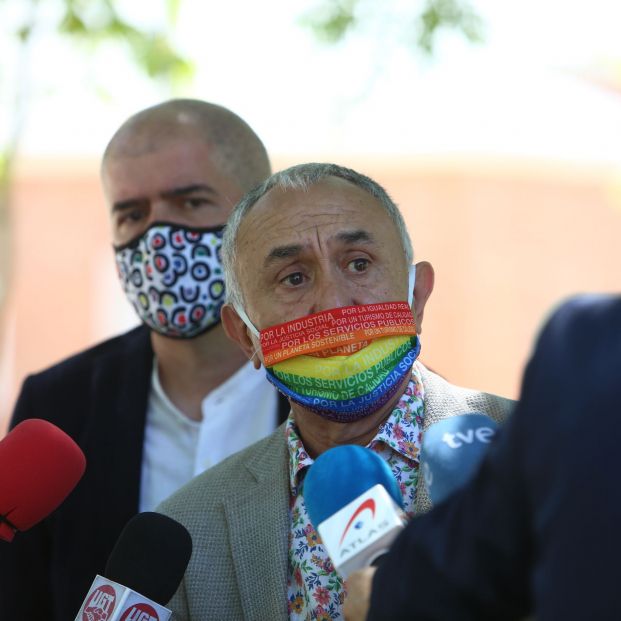 El secretario general de UGT, Pepe Álvarez, junto al de CCOO, Unai Sordo. Foto: Europa Press