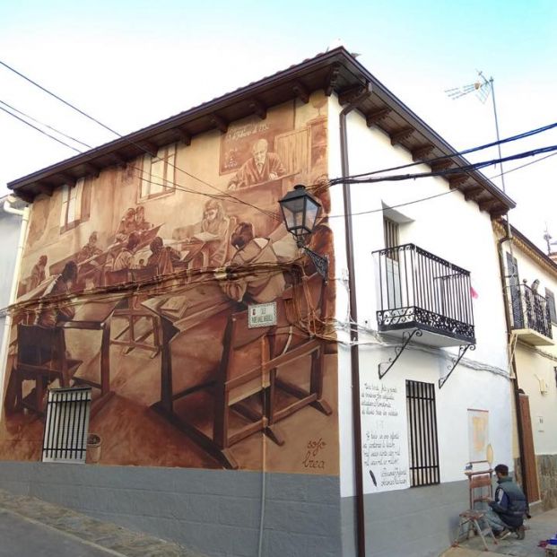 Un pueblo de Cáceres convertido en un museo de arte urbano