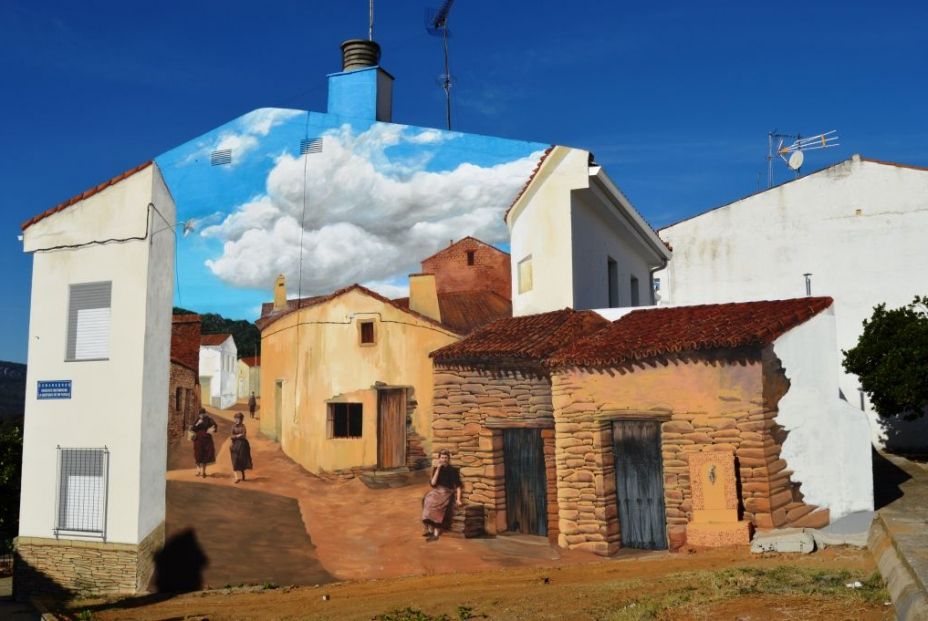 Un pueblo de Cáceres convertido en un museo de arte urbano