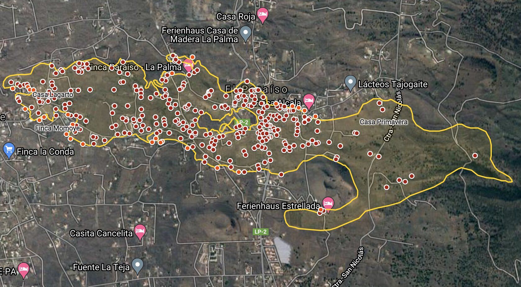 El mapa de la destrucción en La Palma: recorrido por satélite de la lava del volcán