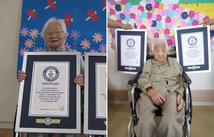 Las gemelas idénticas más mayores del mundo son japonesas y tienen 107 años y 10 meses. Foto: Guinness World Records Las gemelas idénticas más mayores del mundo son japonesas y tienen 107 años y 10 meses. Foto: Guinness World Records