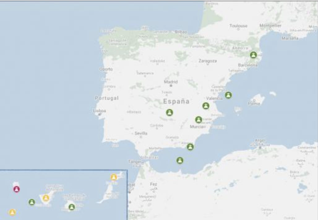 Situación de los volcanes de España