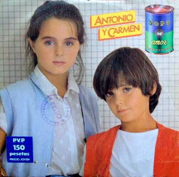 El dúo Antonio y Carmen en 1982. Portada del disco 'Sopa de amor'