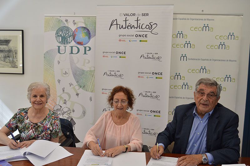 UDP, ONCE y CEOMA firman en convenio del que surgirá la Plataforma de Mayores y Pensionistas