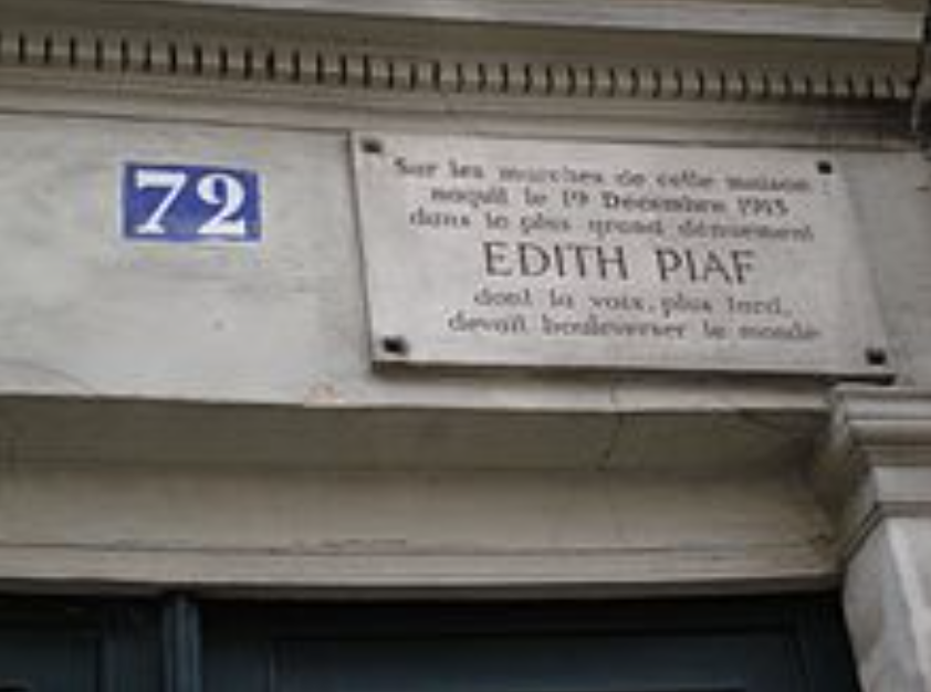 Lugar de nacimiento de Edith Piaf en plena calle