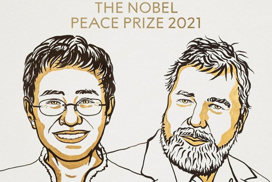 Los periodistas Maria Ressa y Dimitri Muratov, Premio Nobel de la Paz 2021