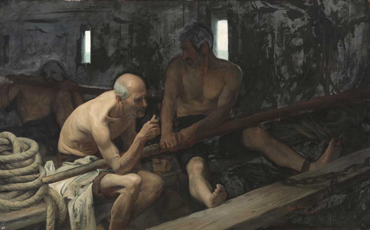 Galeotes, por César Álvarez Dumont, hacia 1897, Museo del Prado.