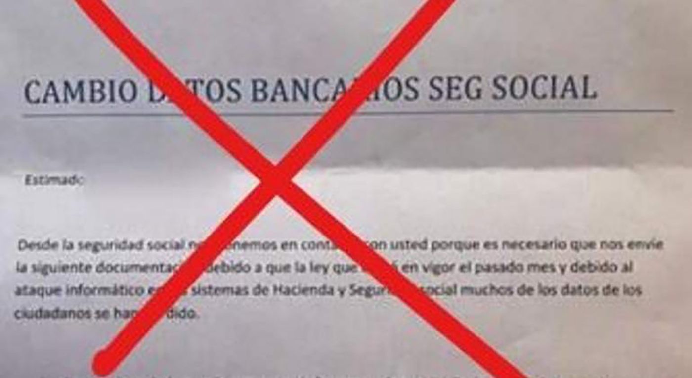 La Seguridad Social alerta: esta carta es un fraude para robarte los datos bancarios