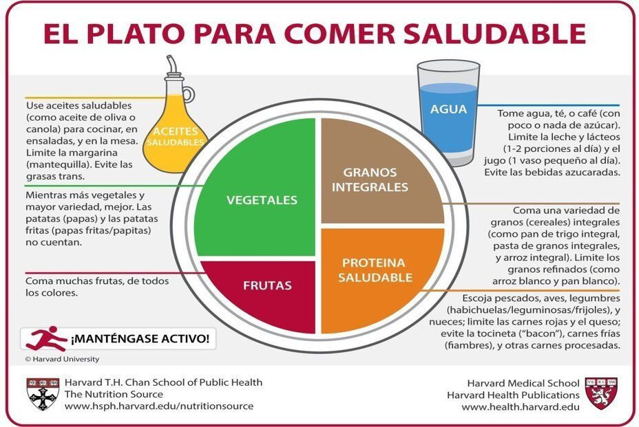 El plato para comer saludable