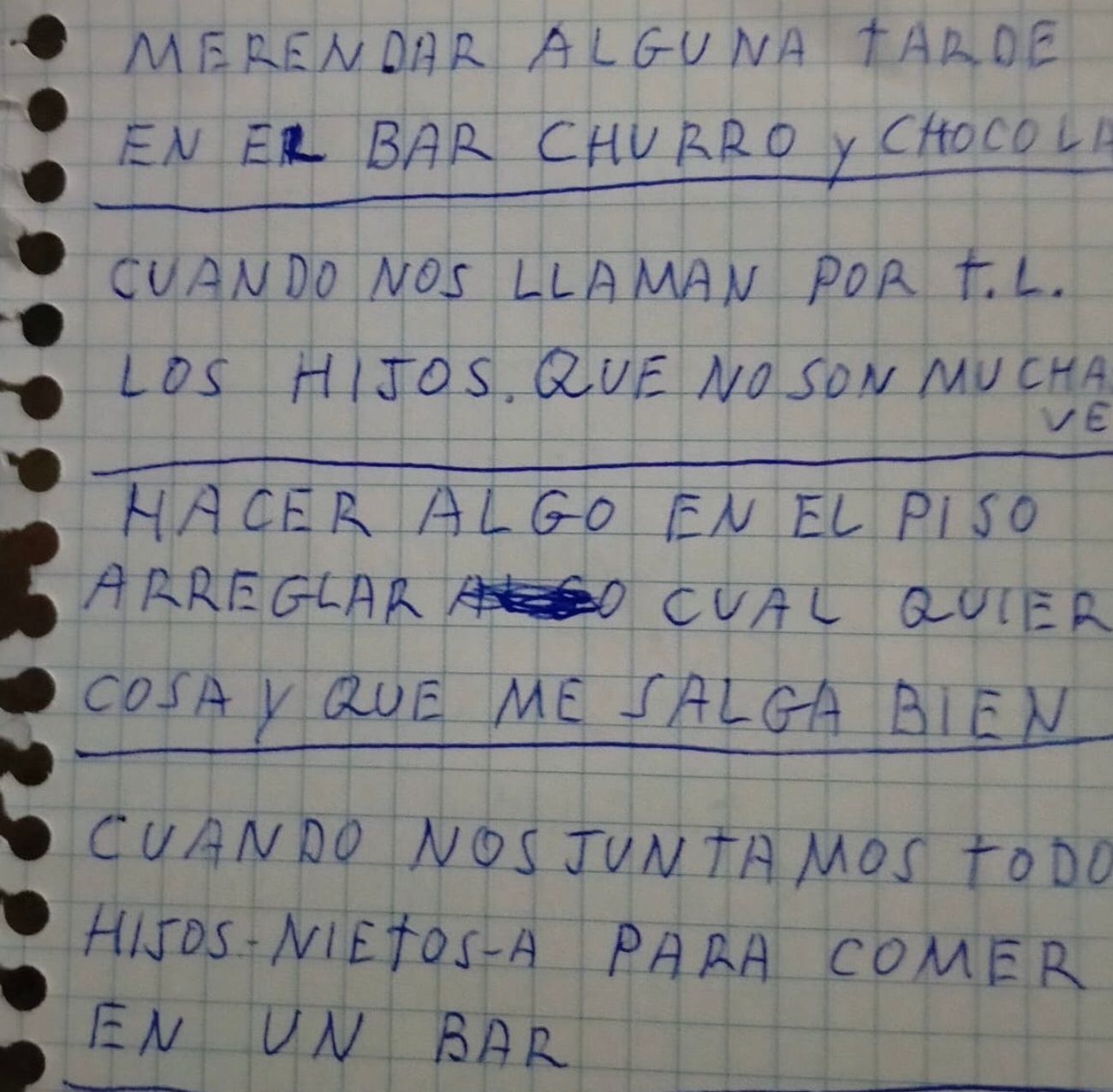 Un abuelo escribe una lista de las cosas que le hacen feliz y el resultado emociona en las redes