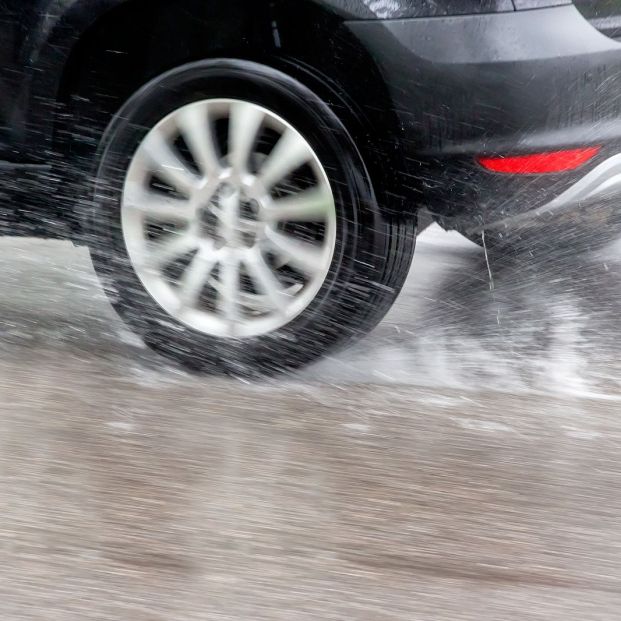 bigstock car driving in the rain on a w 88472123