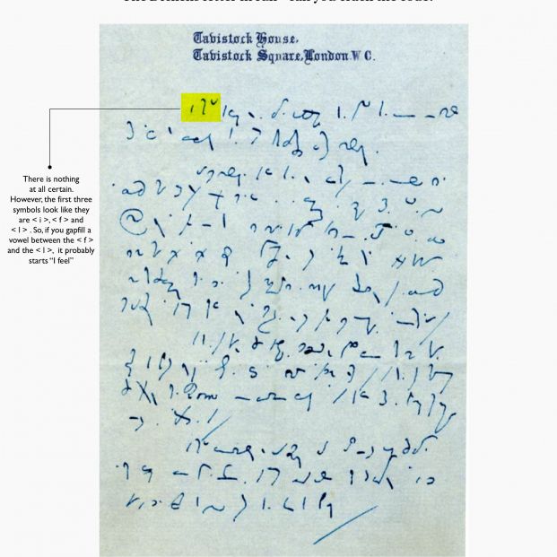 Un rompecabezas imposible: ofrecen 360 euros a quien consiga descifrar una carta de Charles Dickens Un rompecabezas imposible: ofrecen 360 euros a quien consiga descifrar una carta de Charles Dickens