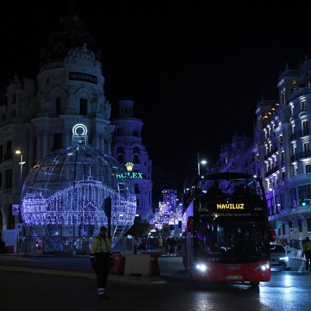 bola navidad iluminada autobus naviluz