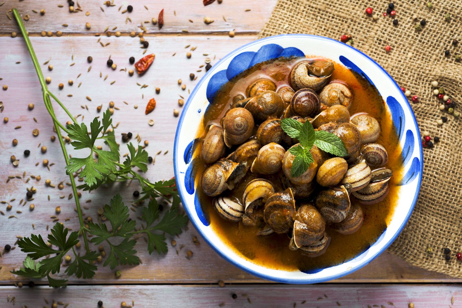 Deliciosa receta de caracoles