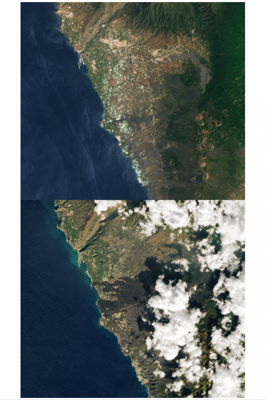 isla palma eurupcion satelite