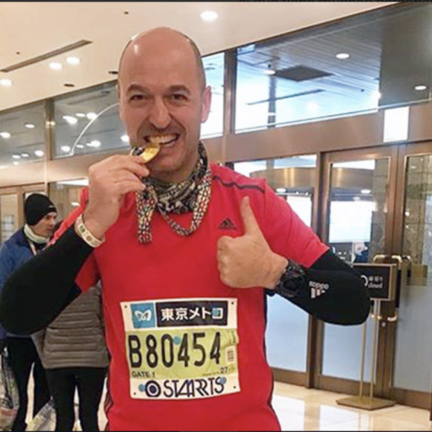 Urrechu en la maratón de Tokyo. Foto: Urrechu