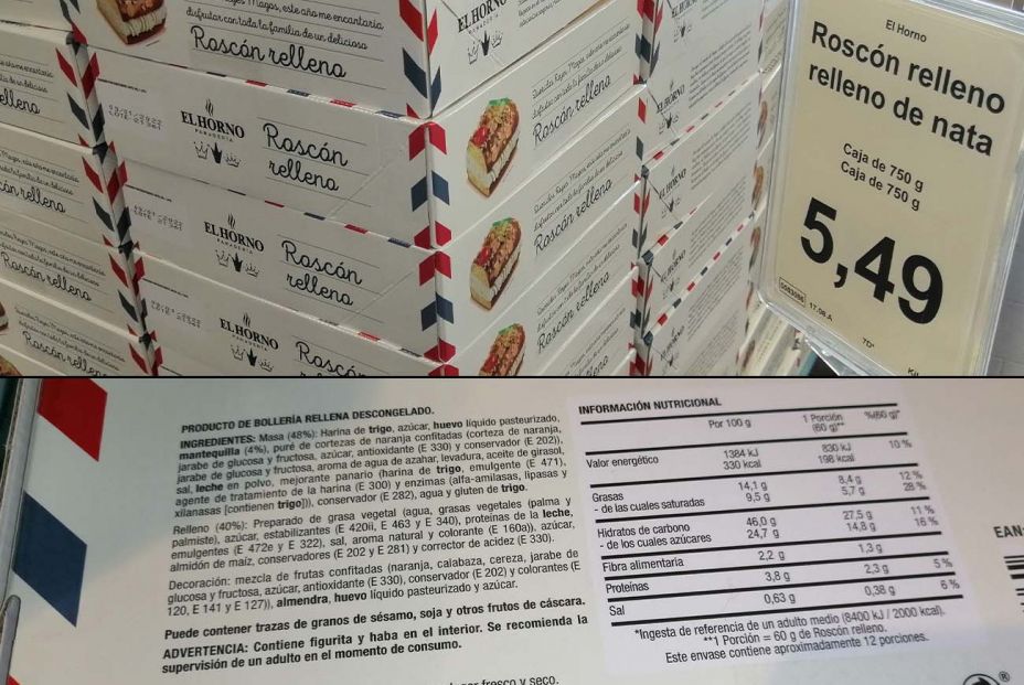 Roscón de Reyes vendido en los establecimientos Aldi Roscón de Reyes vendido en los establecimientos Aldi