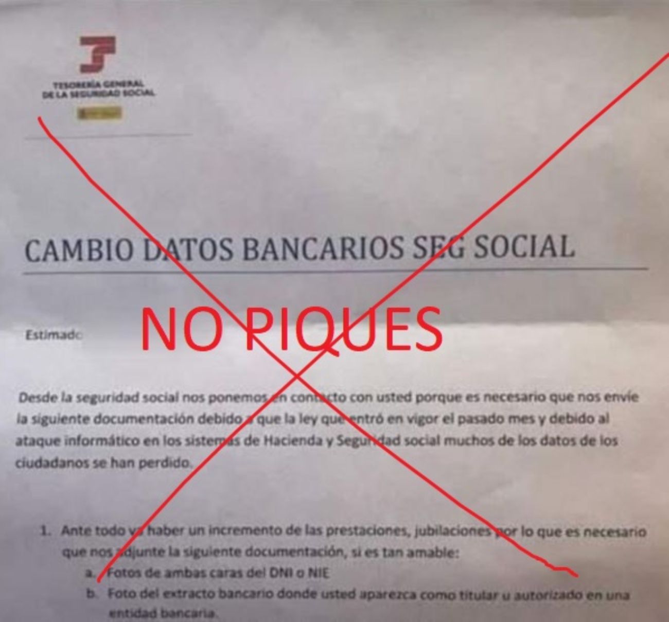 Cuidado con esta carta que llega en nombre de la Seguridad Social: es una estafa