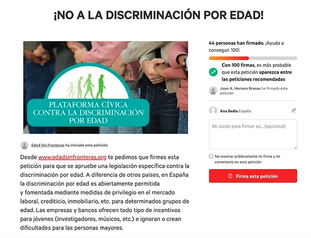 No a la discriminación por edad