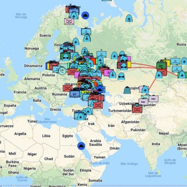 El mapa interactivo que permite ver el avance del ejército ruso en Ucrania
