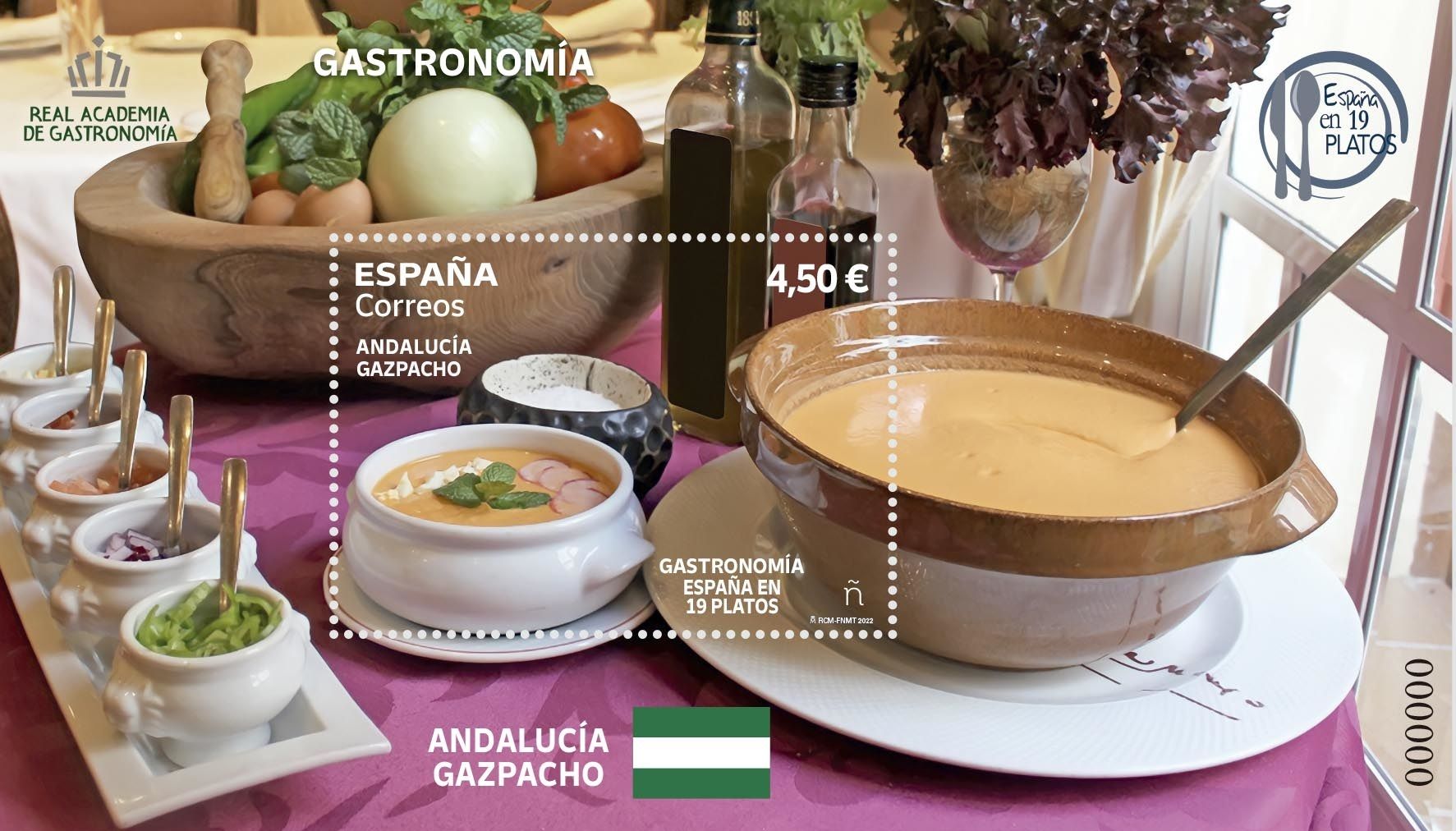 Correos dedica un sello al gazpacho por el Día de Andalucía