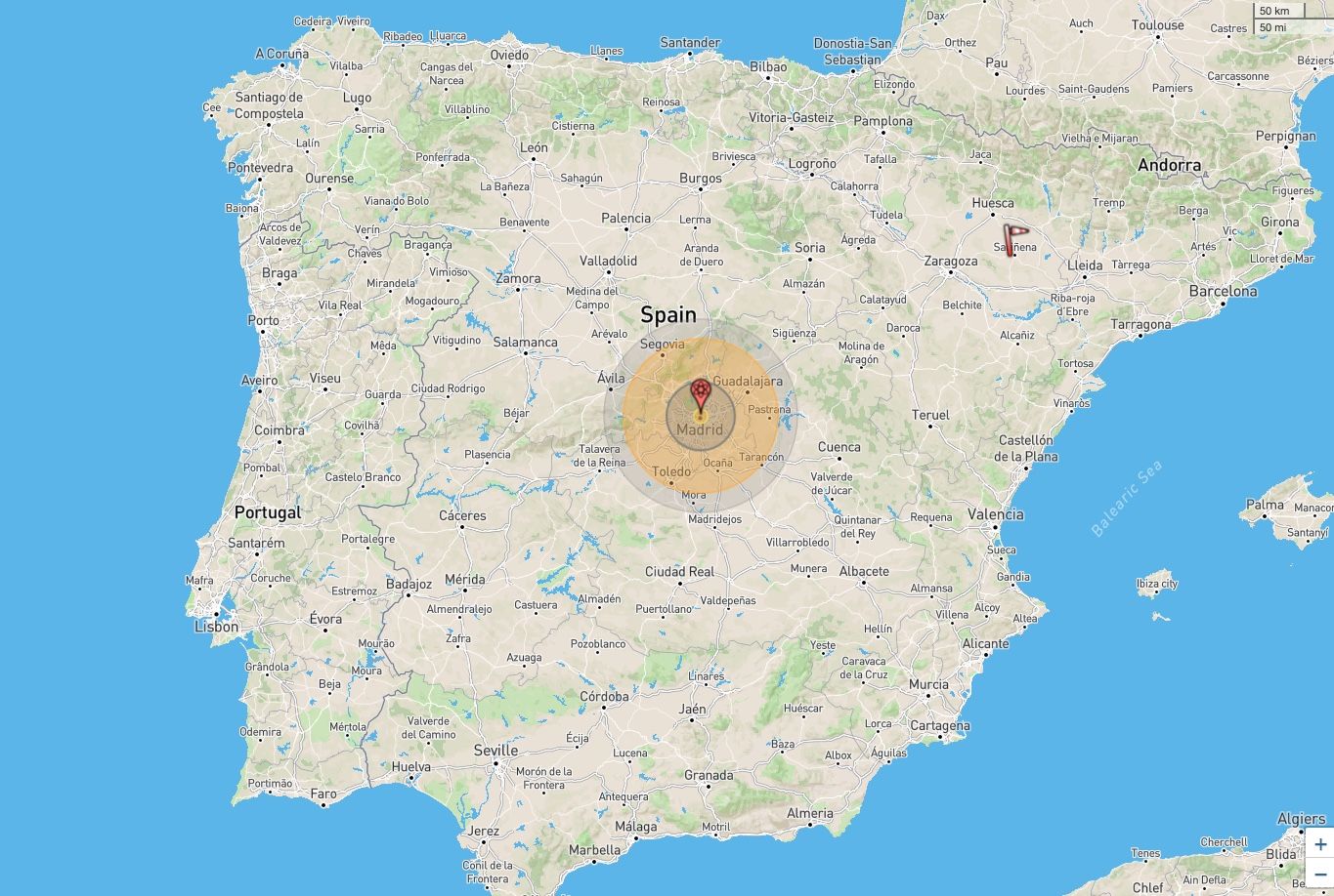 Un mapa calcula si estás a salvo o no de la onda expansiva de una bomba nuclear