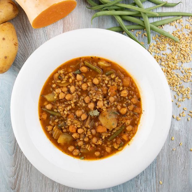 Guiso murciano de trigo y calabaza, un plato de cuchara saludable con lo mejor de huerta. Foto: Murcia turística