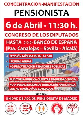 cartel manifestacion pensionista 6 abril