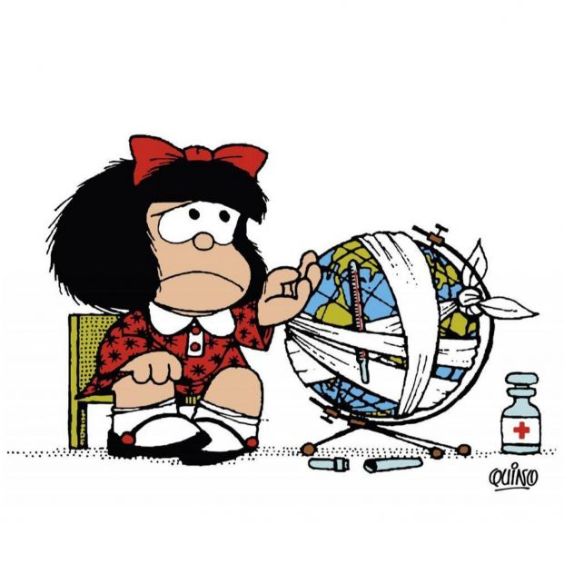 Mafalda, Susanita y Guille homenajean a Quino